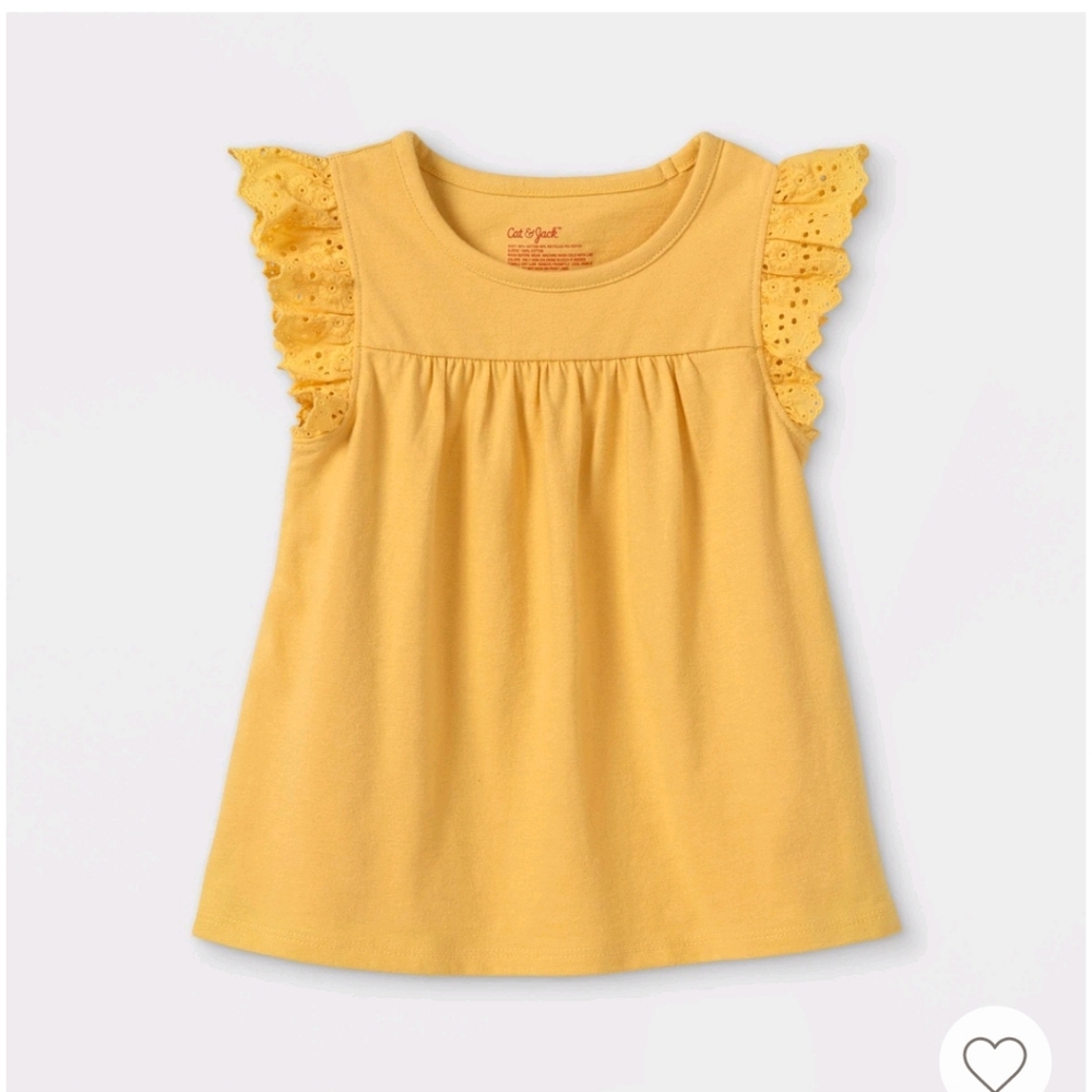Toddler  girls '  adaptive  eyelet short sleeve  t shirt  3 T new